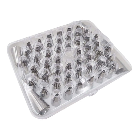Binwennn Stainless Steel Piping Nozzle Set Molding Flower Butter Extrusion Tool Baking Cake Piping Nozzle 52 Head Set Proof Durable Bath Stainless Steel Shapes Cookie Discs Easter Heart Cut Out Cookie