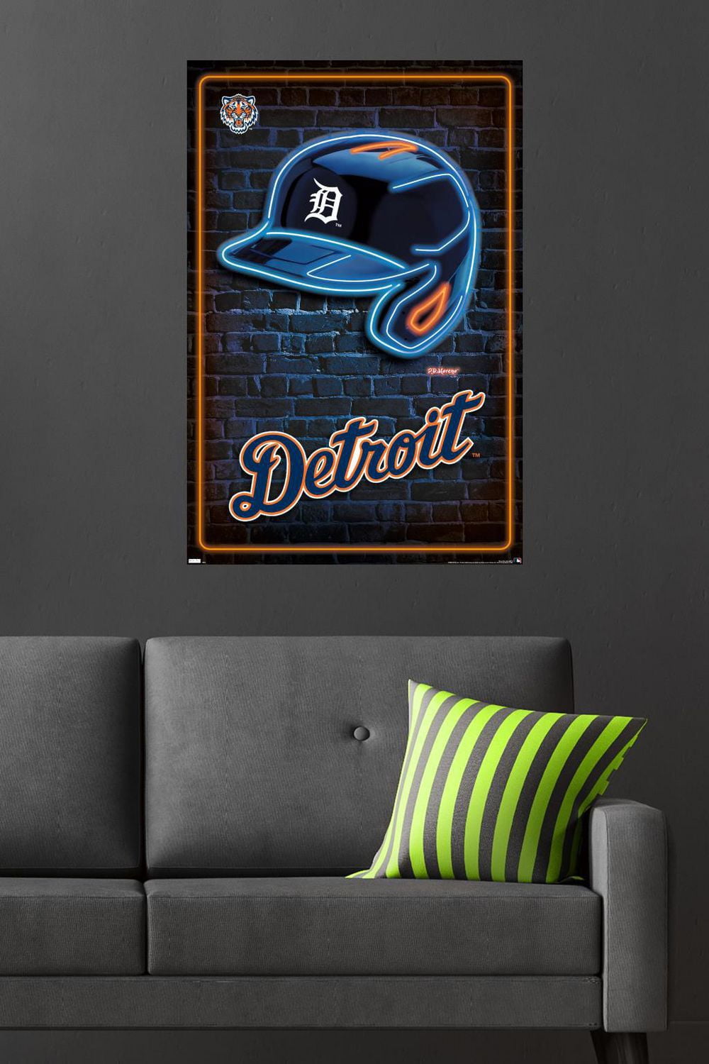 MLB Detroit Tigers - Neon Helmet 23 Wall Poster, 22.375" x 34"