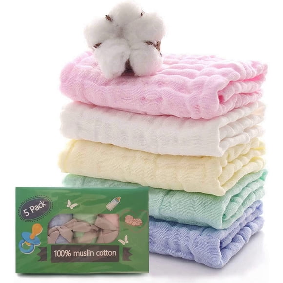 ZOUSSIQI Muslin Baby Burp Cloths, 100% Muslin Cotton Burp Napkins for Newborn Girls and Boys, Absorbent Soft Muslin Baby Burping Rags 10' by 20', 6 Layers Infant Feeding Wipes CA919-41950