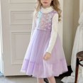 thumbnail image 3 of LOVZFMLL Jupe Princesse en Dentelle à Volants à Manches Courtes pour Filles Été Col Rond Broderie Nœud, 3 of 8