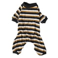 thumbnail image 1 of Dog Pajamas 4 Legged Soft Stretchy Warm Prevent Licking Striped Puppy Jumpsuit Sleepwear for Cold Weather XS, 1 of 9