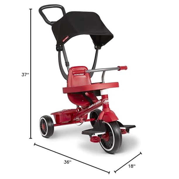 Radio Flyer 4-in-1 Pedal & Push Stroll 'N Trike, Ages 1-5, Toddler
