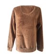 thumbnail image 3 of Yuyuzo Womens Fall Sweatshirts Long Sleeve Round Neck Solid Color Loose Comfy Casual Pullover Tops, 3 of 3