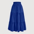 thumbnail image 2 of Besolor Maxi Skirts for Women 2025 Summer Elastic Waist Drawstring Ruffle Tiered a Line Flowy Beach Long Skirt, 2 of 4