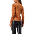 thumbnail image 3 of INSPIRE CHIC T-Shirts en Velours pour Femmes Col Rond Manches Longues Décontracté S Brun Néon, 3 of 6