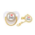 thumbnail image 2 of XZNGL Baby Pacifier I Love Dad Initial Clip Silicone Infant Nipple Bling Newborn Pacifier, 2 of 9