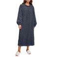thumbnail image 3 of Yuyuzo Chemises de Nuit en Flanelle pour Femmes en Molleton Duveteux à Manches Longues Robes de Pyjama Confortables Chandail d'Hiver Tenue de Détente Robe de Nuit, 3 of 7