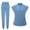 Light Blue, variant on Nurse Working Uniforms Womens 2 Piece Jogger Scrub Set Mock Neck Work Shirts Long Pants Nurse Gifts for Work, Hot Pink, XL
