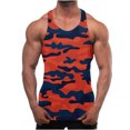 thumbnail image 3 of BADHUB Mens Color Block Muscle Tank Topsssss Clearance Workout Athletic Sleeveless Crew Neck Shirts RedM, 3 of 6
