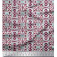 thumbnail image 1 of Soimoi Moss Georgette Fabric Damask Ethnic Decor Fabric Printed Yard 42 Inch Wide, 1 of 3