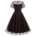 thumbnail image 1 of Liquidation Aujourd'hui Iumwxz Robe à Col Rond à Manches Courtes pour Femme Robe en Tulle Tunique à Fermeture Éclair Robe de Princesse Robes à Imprimé Cœur Robes d'Été Décontractées pour Femmes Robe Tendance pour les Vacances, 1 of 5