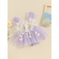 thumbnail image 3 of Boiiwant Newborn Baby Girl Outfits Sleeveless 3D Flower Decor Tulle Romper Dress 1st Birthday Photoshoot Dress Summer Clothes, 3 of 9