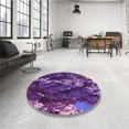 thumbnail image 4 of Ahgly Company Tapis de Zone Intérieur Lavable à la Machine, Carré, Transitionnel, Indigo Violet, 4 Pieds Carré, 4 of 7