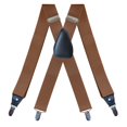 thumbnail image 1 of Men's Suspenders Elastic Straps Solid Heavy Duty 4 Clips Adjustable Camel, 1 of 7