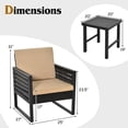 thumbnail image 2 of Costway 3PCS Patio Rattan Bistro Furniture Set Cushioned Sofa Chair Coffee Table Garden, 2 of 10