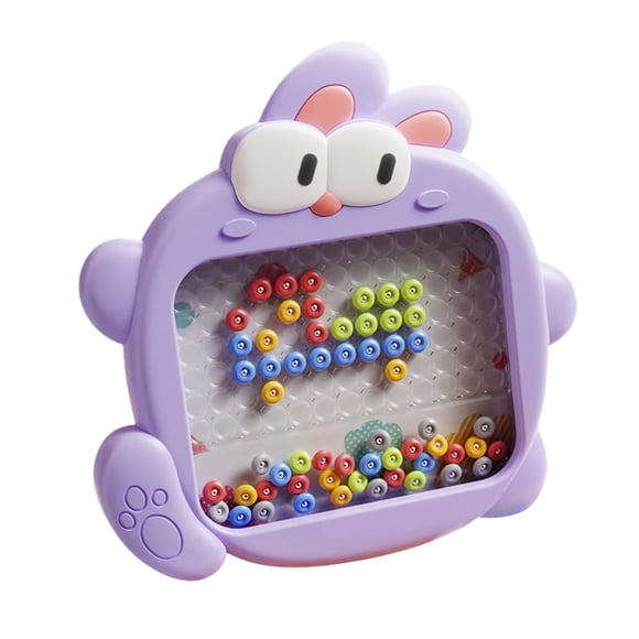 Educational Cartoon Drawing Board for Kids Animal Pointillism Design Interactive Ballpoint Pen with Patterns Durable Portable Art Toy for Small Artists