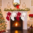 thumbnail image 2 of Christmas Knitted Stocking With Personalised Alphabet Letter Initial Red Christmas Alphabet Snowflake, 2 of 9