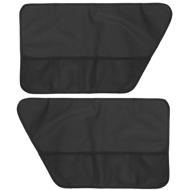 Shisuyan 2 Pcs Protège-Porte de Voiture pour Chien en Noir, Fabriqué en Tissu oxford Imperméable et durable. Conçu comme Accessoire de Voyage pour Chien, Il Présente une Résistance aux Rayures, des Poches en Maille de Rangement pour Collations et Essentiels de Voyage, et une installation Facile avec inserts en Plastique Ou Ruban. Dimensions : 72.00x40.00x0.20cm.