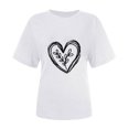 thumbnail image 4 of Diufon Hauts de la Saint-Valentin pour Femmes Tunique Décontractée à Manches Courtes Col Rond Chemisier Imprimé Graphique Mignon Tendance, 4 of 6