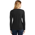 thumbnail image 3 of Port 1135813 Ladies Long Sleeve Fan Favorite V-Neck Tee, Jet Black - Medium, 3 of 4