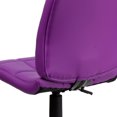 thumbnail image 3 of Chaise de travail pivotante en vinyle violet matelassé à dossier mi-hauteur, 3 of 9