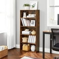 thumbnail image 3 of VASAGLE Bookshelf, 5-Tier Open Bookcase with Adjustable Storage Shelves, Floor Standing Unit, Rustic Brown ULBC165X01, 3 of 5