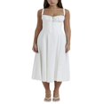 thumbnail image 1 of Femmes Été Robe Sans Manches Spaghetti Sangle Côté Fente V Cou Midi Robes Moulantes, 1 of 6