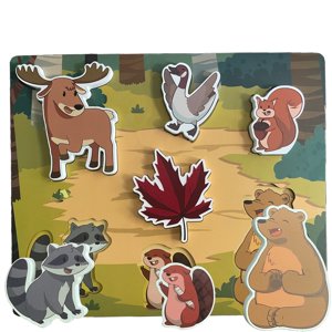 H2L-Happy2Love - Puzzle de bois en morceaux - Animaux canadiens