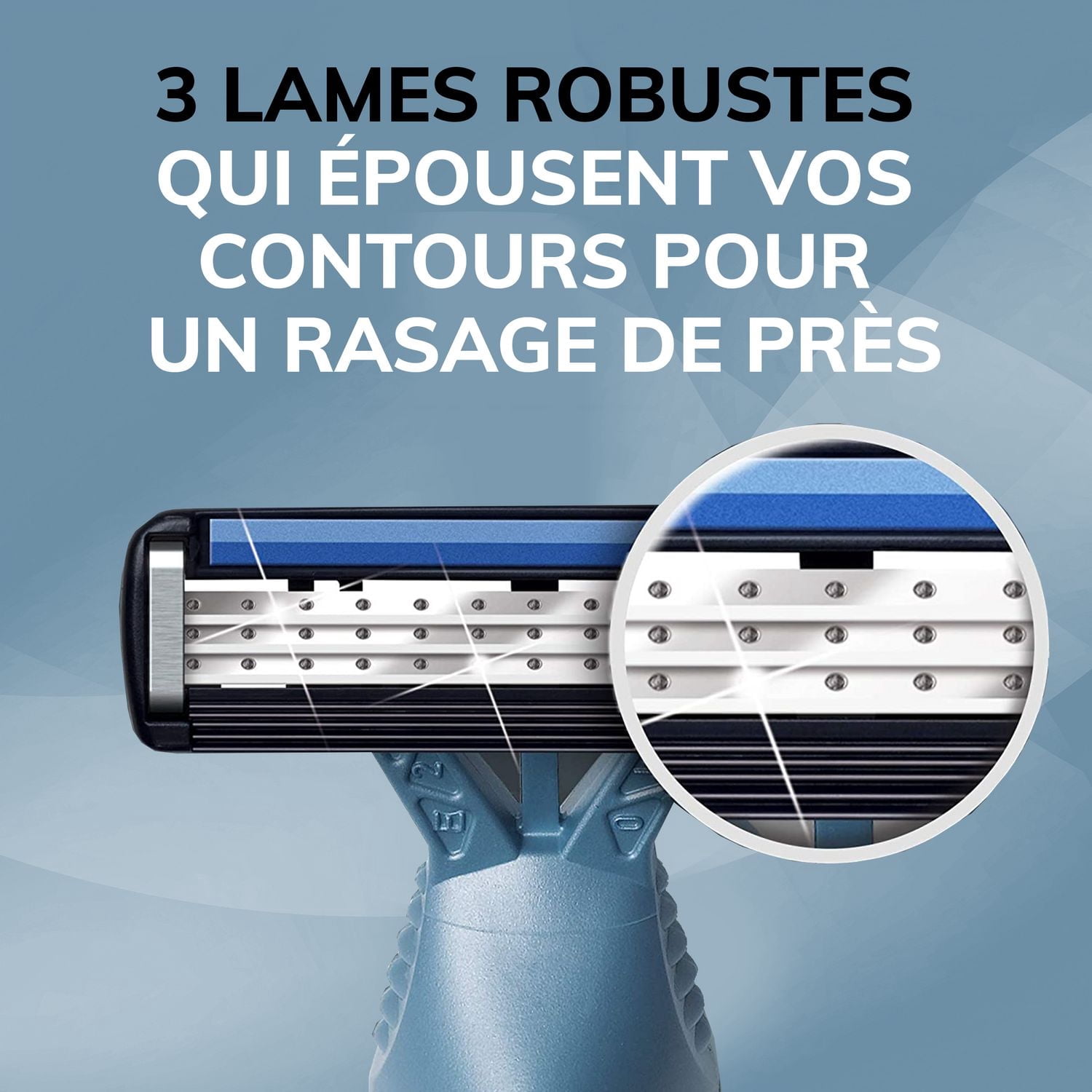 Rasoirs jetables pour hommes BIC Flex 3 Titanium, des rasoirs parfaits pour un rasage lisse et confortable, rasoirs 3 lames, paquet de 8.