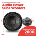 thumbnail image 3 of Pyle PLPW10D 10" 2000W Car Subwoofer Audio Power Subs Woofers DVC 4 Ohm, 2 Pack, 3 of 7