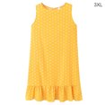 thumbnail image 1 of Robe Femme Sans Manches à Pois, Col Rond, à Volants, Coupe Ample, Jaune, 3TG, 1 of 6