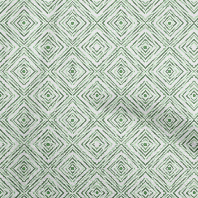oneOone Tissu Polyester Spandex Vert2 Tissu Géométrique pour Robe Tissu Imprimé au Mètre 56 Pouces de Large