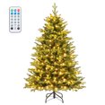 thumbnail image 1 of ： 
150CM Arbre de Noël Pointu, Sapin de Noël Artificiel avec 844 Branches et 250 Lumières, Base Stable Métallique et Contrôleur avec 11 Fonctions, Convient pour Maison, Boutique, Café, 1 of 10