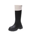 thumbnail image 1 of Bottes à Plateforme Hauteur Genou pour Femmes, Talon Épais, Bout Rond, Antidérapantes, Mode, Bottes d'Hiver en Cuir, 1 of 6