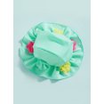 thumbnail image 4 of Kmbangi 3Pcs Infant Girls Swimsuits Flower Decor Tie-Up Halter Neck Tank Tops + Ruffles Shorts + Sun Hat Bikini Split Swimwear Set 0-24M, 4 of 9