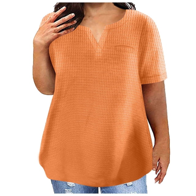 Birdeem Blouses pour Femmes T-Shirt à Col en V Uni Surdimensionné pour Femmes