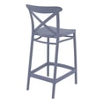 thumbnail image 2 of Compamia Cross Tabouret de Comptoir Contemporain en Résine pour Intérieur et Extérieur Gris Foncé, 2 of 5