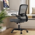 thumbnail image 2 of Office Chair, Ergonomic Desk Chair with Adjustable Lumbar Support, High Back Mesh Computer Chair with Flip-up Armrests-BIFMA Passed Task Chairs, Executive Chair for Home Office (Iron Gray, M, 2 of 9