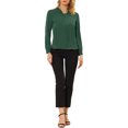 thumbnail image 2 of INSPIRE CHIC Blouse de Travail en Chiffon Unie à Manches Longues pour Femme TP Vert Foncé, 2 of 6