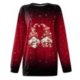thumbnail image 4 of EGNMCR Chandail en Molleton de Noël pour Femmes, Col Rond, Mode Décontractée, Manches Longues, Imprimé de Noël, Blouse, 4 of 5