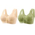 thumbnail image 2 of ylioge 2 Pack M-6XL Womens Wireless Bras Plus Size Front Closure Push Up Bralettes Lightweight Multipack Full Coverage Support Underwear Bra, 2 of 4