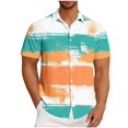thumbnail image 1 of Styesk T-Shirts pour Homme Mode Décontractée Imprimé Poche Bouton Manches Courtes Col Rabattu Blouse Chemise, 1 of 5