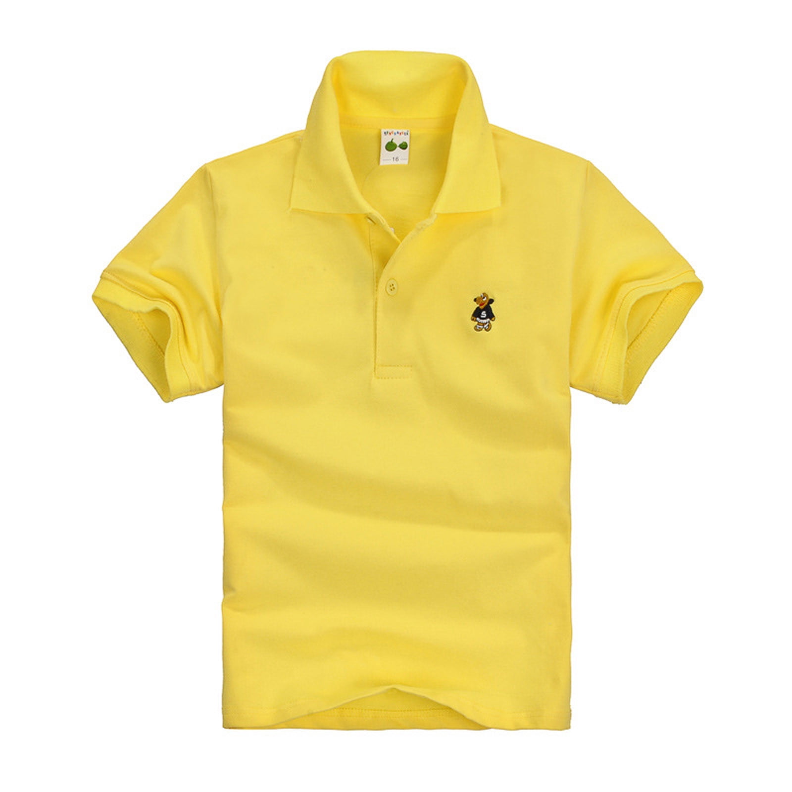 Chandail Polo pour Garçons Chemise Jaune Garçons Chandails de Rugby à Manches Courtes 7-8 Ans Tenue pour Garçons