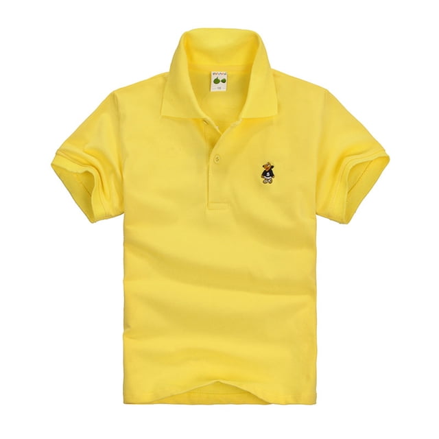 Chandail Polo pour Garçons Chemise Jaune Garçons Chandails de Rugby à Manches Courtes 7-8 Ans Tenue pour Garçons