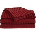 thumbnail image 4 of 700 Thread Count 100% Egyptian Cotton 4-Piece Bed Sheet Set (1 Flat, 1 Fitted Sheet, 2 Pillow Covers) 15 Inches Deep Pocket Size Stripe Pattern, 4 of 5