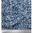 thumbnail image 1 of Soimoi Rayon Crepe Fabric Leaves,Bird & Rose Flower Printed Fabric 1 Yard 46 Inch Wide, 1 of 3