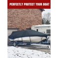 thumbnail image 4 of Housse de Bateau Imperméable de 17 - 19 Pi - Housse de Bateau Robuste en Polyester Oxford 600D, Protection Toutes Saisons, Bass Runabout, Durable et Remorquable, Convient aux Pêches Bateau V-Hull TRI-Hull / Noir, 4 of 10