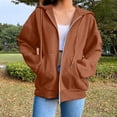 thumbnail image 2 of Timegard Womens Jackets Zipper Front Long Sleeve Comfy Hoodies Sweatshirts with Pockets Fall Clothing, 2 of 6