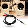 thumbnail image 3 of Audio Cable Practical High Fidelity Black 2 RCA 3.5mm Plug Jack Audio Line for Sound Box, 3 of 8