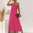 thumbnail image 4 of Gspmoly Robe pour Femmes, Robe Décontractée Sans Manches à Épaules Droites pour Femmes, Printemps et Été, Dos Ouvert, à Volants, Unie, Cadeaux de Vacances, Robes de Cocktail pour Femmes, 4 of 9